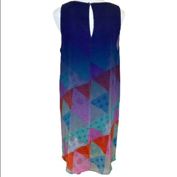 Desigual blue oton sleeveless geometric triangle dress size 40 medium - Picture 5 of 16